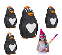 relaxdays 4 x Pinata pingouin