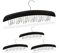 relaxdays 4 x porte-ceintures en bois noir