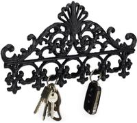 relaxdays 4 x Portemanteau en fonte noire