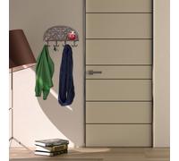 relaxdays 4 x portemanteau mural avec étagère marron