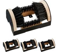 relaxdays 4 x raclettes à chaussures avec brosses circulaires