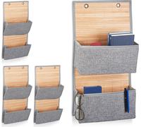 relaxdays 4 x rangement suspendu 2 compartiments