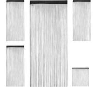 relaxdays 4 x rideau de fils noir 90x245