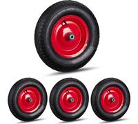 relaxdays 4 x roue de brouette 4.80 4.00-8 + adaptateur