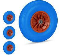 relaxdays 4 x roue de brouette en caoutchouc plein 4.00-6 bleu