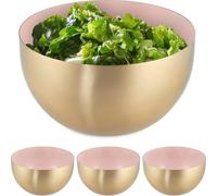 relaxdays 4 x saladier acier inoxydable rose-or