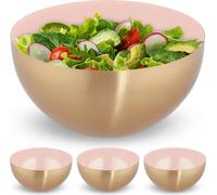 relaxdays 4 x saladier en acier inoxydable rose/or