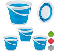 relaxdays 4 x Seau pliable 10 l bleu