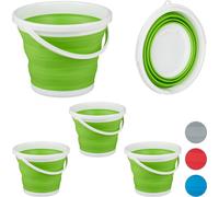 relaxdays 4 x Seau pliable 10 l vert