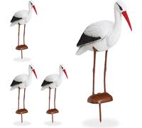 relaxdays 4 x statue de jardin cigogne