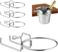 Relaxdays Support de Refroidisseur à Champagne, Lot de 4, pour Refroidisseur à vin avec 18cm de diam. Peu encombrant, Fer,argenté