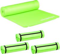 relaxdays 4 x tapis de yoga 1 cm d'épaisseur vert
