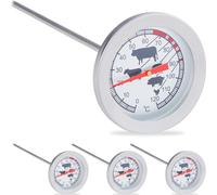 relaxdays 4 x thermomètre à piquer en acier inoxydable