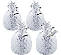 relaxdays 4 x tirelire ananas en argent