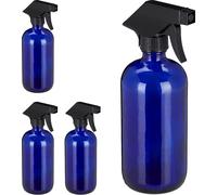 relaxdays 4 x vaporisateur en verre bleu