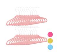 40x Cintres enfants en plastique antidérapant vêtements bébé enfant velours HxlxP: 18 x 28 x 0,5 cm, rose
