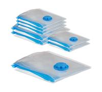 Relaxdays 40 Sacs sous Vide, Sacs de Compression, 3 Tailles, vêtements et couvertures, Sacs avec Valve, Transparents, en Set