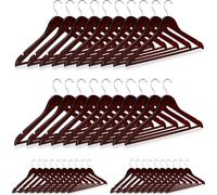 relaxdays 40 x cintres avec barre porte-pantalons marron