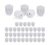 relaxdays 40 x tête de brosse WC blanche 12 mm