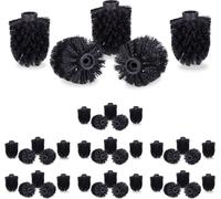relaxdays 40 x tête de brosse WC de rechange noire