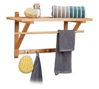 Relaxdays 4052025171551 porte-manteaux Mural 4 crochet(s) Bois