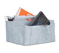 Relaxdays 4052025956073 Boîte de rangement Panier de rangement Rectangulaire Feutrine Gris Gris