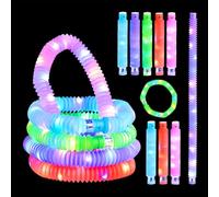 Relaxdays 45 bâtons Lumineux, 15 à LED, 3 Modes, bâtons Extensibles jusqu'à 63 cm, déco de fête, Plastique, Multicolore