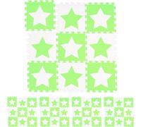 relaxdays 45 x Tapis puzzle étoiles blanc-vert