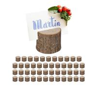 Relaxdays 48 Porte-numéros de Table, en Bois, Mariage/Anniversaire, pour Menu/Photo/Carte/nom, Nature