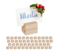 Relaxdays 48 Porte-numéros de Table, en Bois, Mariage/Anniversaire, pour Menu/Photo/Carte/nom, Natures