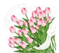 Relaxdays 48 tulipes artificielles pink