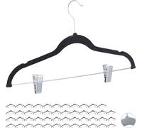 relaxdays 48 x cintres en velours avec clips noir