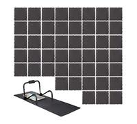 Relaxdays 48x Tapis de Protection Sol Dalle amortissante Son Noir 60 x 60 cm, 3m² Set de 8, 1cm épaisseur, Noir