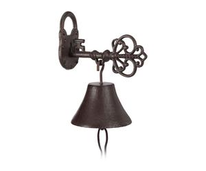 Relaxdays 4x Cloches Sonnette Fonte, Clé & Serrure