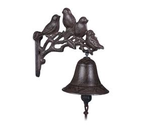 Relaxdays 4x Clochettes de porte oiseaux fonte