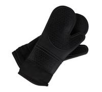 Relaxdays 4x gants pour four en silicone noirs