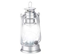 Relaxdays 4X Lampe-tempête LED, Lanterne Retro comme décoration de fenêtre ou de Jardin, à Piles, argenté