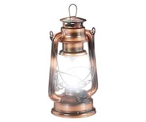 Relaxdays 4X Lampe-tempête LED, Lanterne Retro comme décoration de fenêtre ou de Jardin, à Piles, cuivre