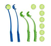 Relaxdays Lanceur en Lot de 4, 8 balles à Lancer pour Votre Chien, Jouet Amusant et Stimulant, Multicolore