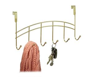 Relaxdays 4x Patères de porte avec 6 crochets