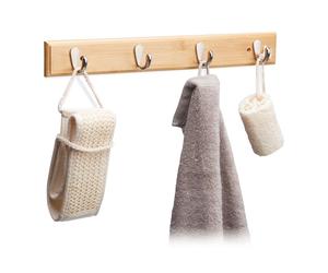 Relaxdays 4x Porte-manteaux patères 4 crochets