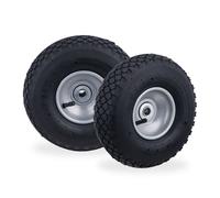 Relaxdays 4x Roues de chariot jeu de 2, 3.00-4