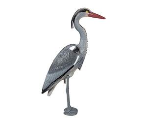 Relaxdays 4X Statues de déco héron, Protection Contre Les Chasseurs de Poissons, Oiseau sur Pied, étang, à Planter, PE, Gris