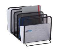 Relaxdays 4x Support à catalogues en métal 5 cases