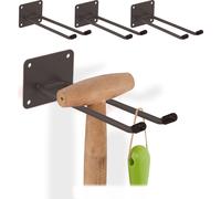 relaxdays 4x support d'appareils brun en acier