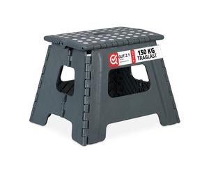 Relaxdays 4x tabourets pliables L gris foncé
