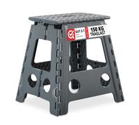 Relaxdays 4x tabourets pliables XL gris foncé