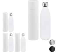 relaxdays 4x Thermo Gourde 1 litre blanc