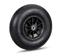 Relaxdays 4xRoue noire de brouette 4.00-6 noir