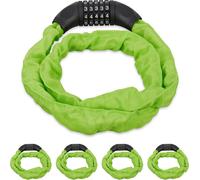 relaxdays 5 x antivol à combinaison vélo vert
